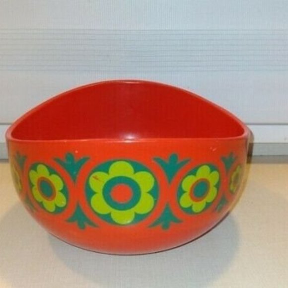 Vintage  W.Germany signed Emsa Plastic Bowl Flower 70's - Picture 1 of 3